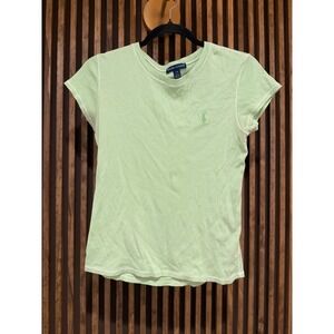 Ralph Lauren Striped T-Shirt Women's Large Green Short Sleeve Casual Top